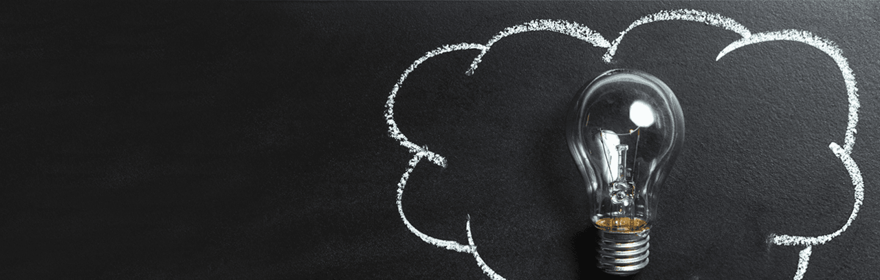 Lightbulb on chalkboard